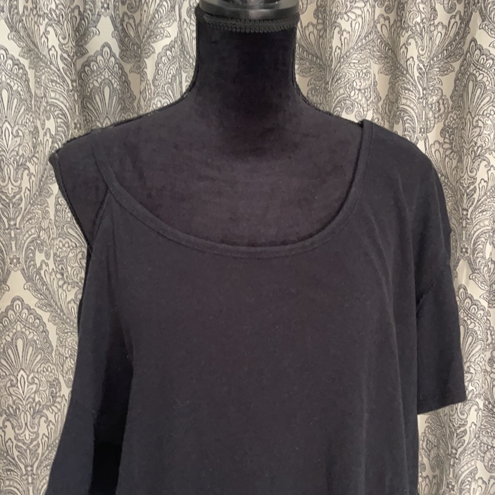 One shoulder cut out loose t shirt top